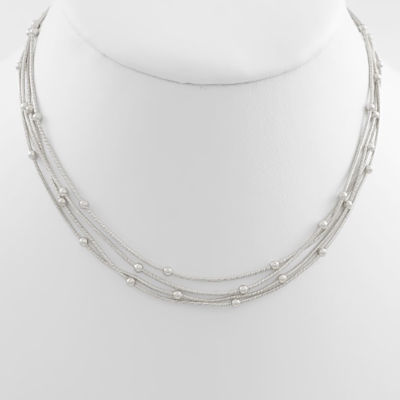 Multi Layer Metal Snake Chain Ball Necklace - Picture 2 of 3